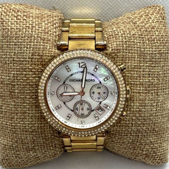 Michael Kors Parker MK5491 Women Rose Gold Analog Dial Quartz Wrist Watch JNA622 - Picture 1 of 11